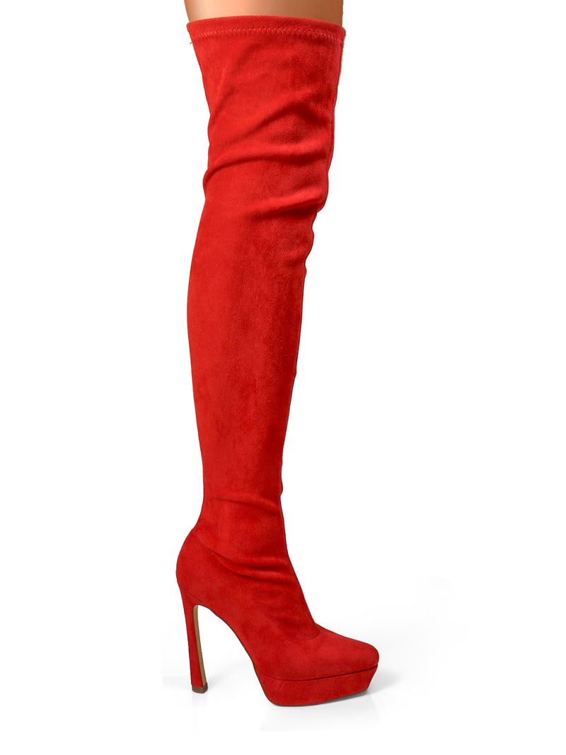 Jadore Stretchy Thigh High Boots - Frederick's of Hollywood