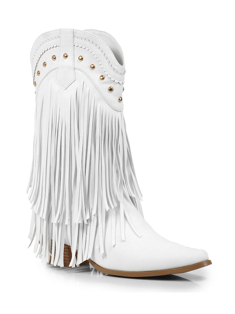 Lizzy Stud Fringe Bootie - Frederick's of Hollywood