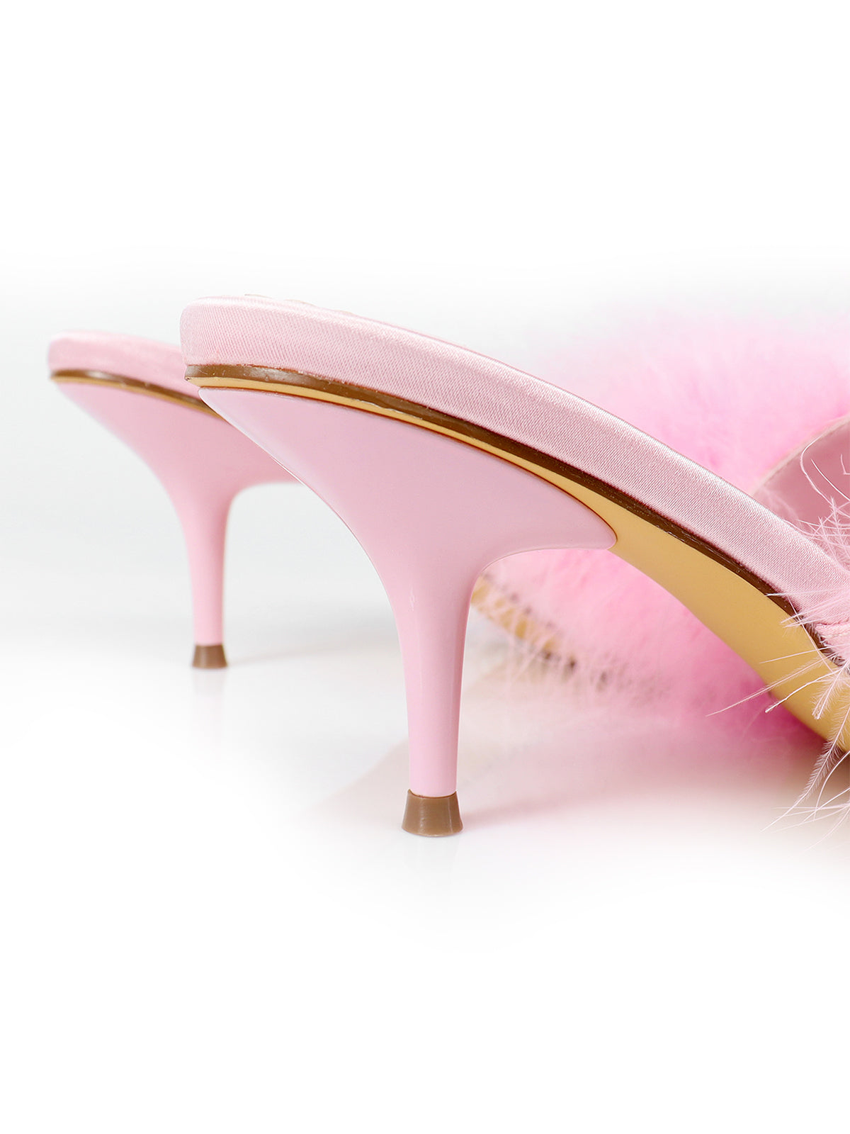 Luxor Feather Mule - Baby Pink