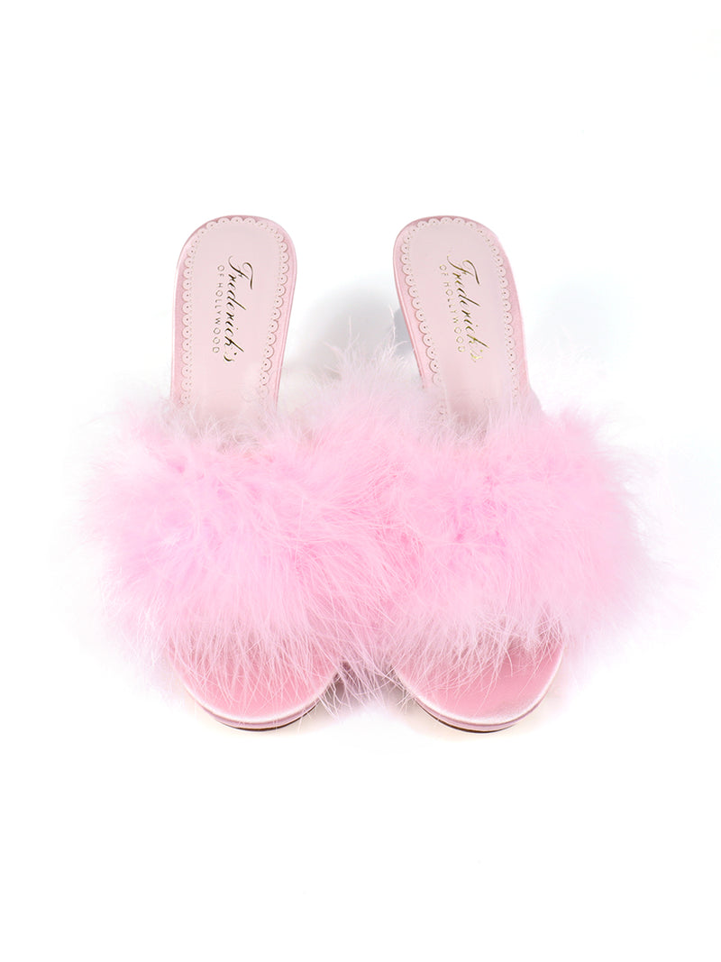 Luxor Feather Mule - Baby Pink