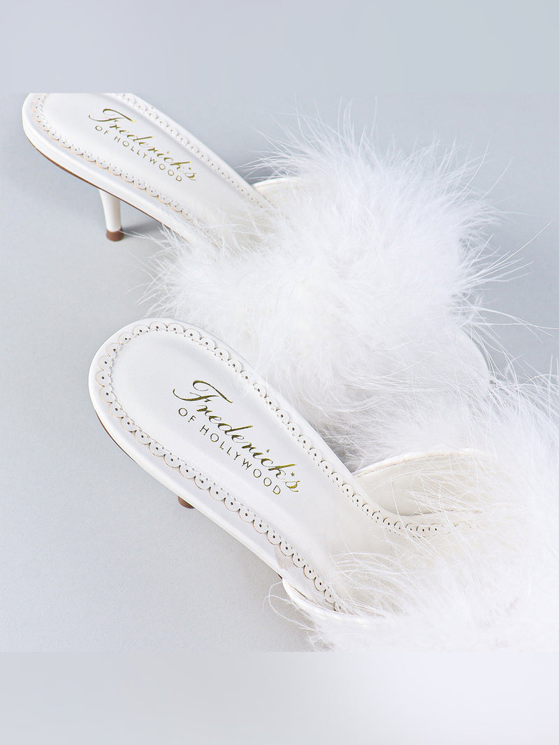 Luxor Feather Mule - White