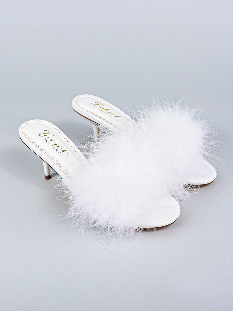 Luxor Feather Mule - White