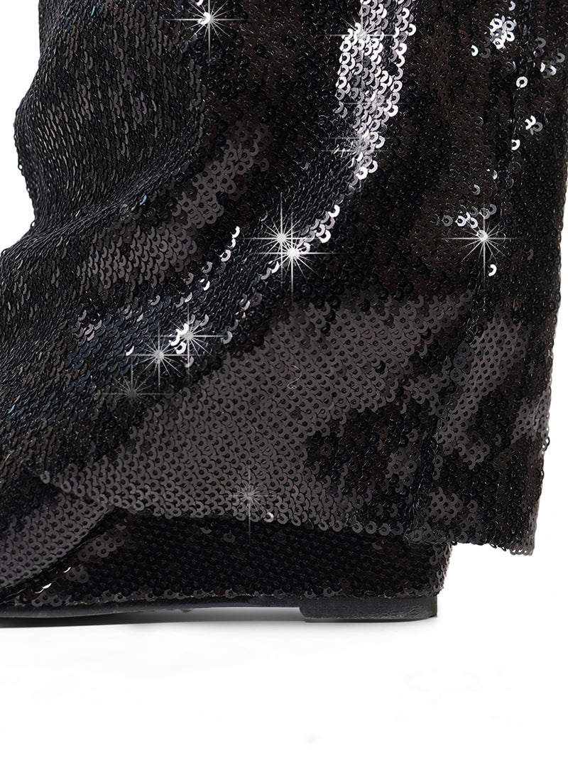 Maria Drape Over Knee Wedge Boots