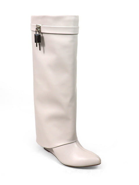 Maria Drape Over Knee Wedge Boots