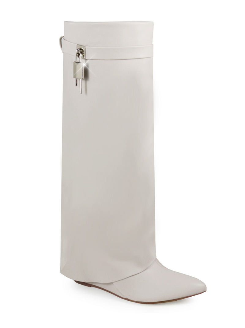 Maria Drape Over Knee Wedge Boots