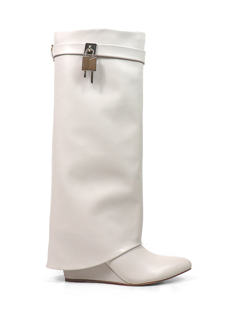 Maria Drape Over Knee Wedge Boots