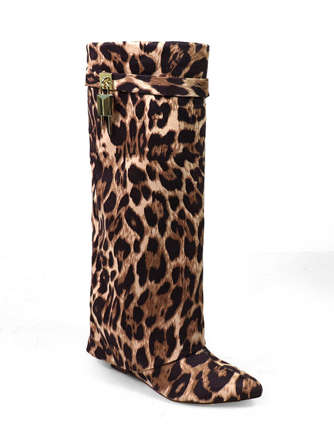 Maria Drape Over Knee Wedge Boots
