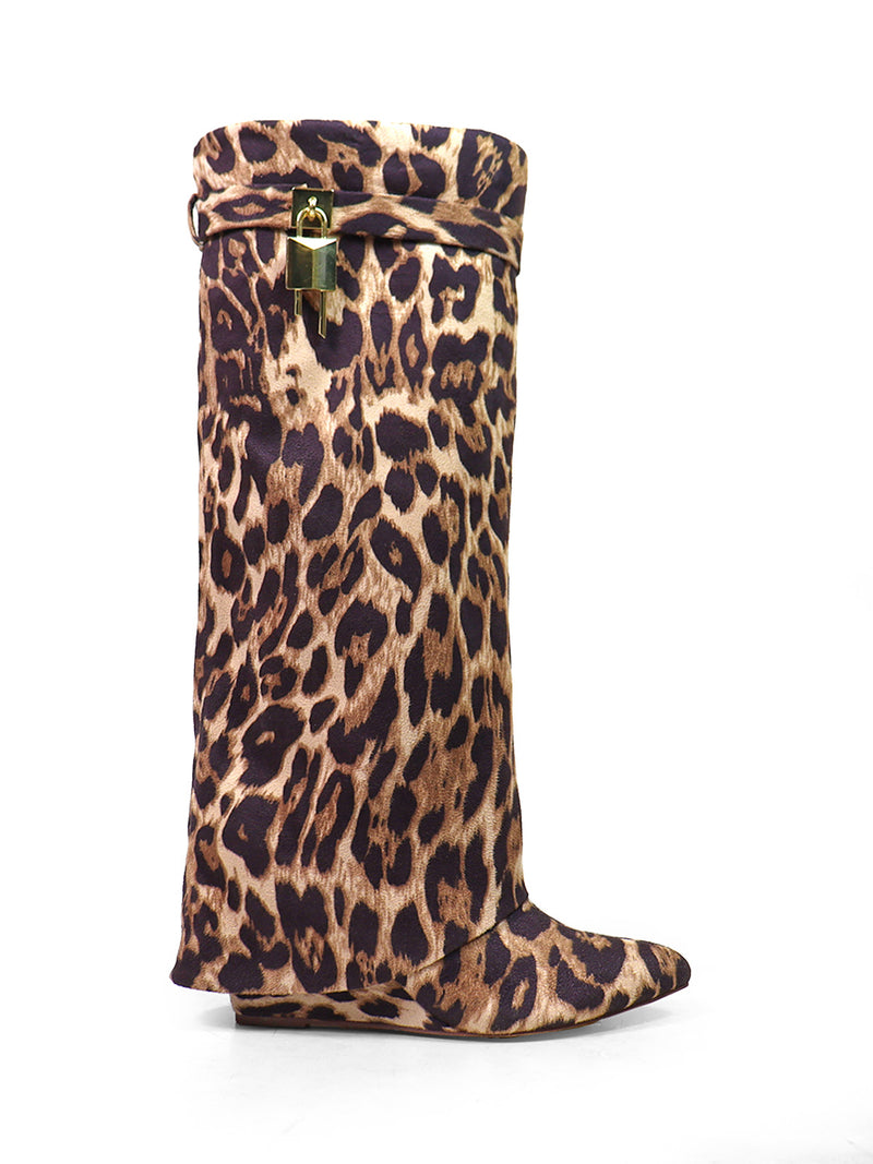 Maria Drape Over Knee Wedge Boots