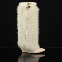 Mariana cream boot with faux fur