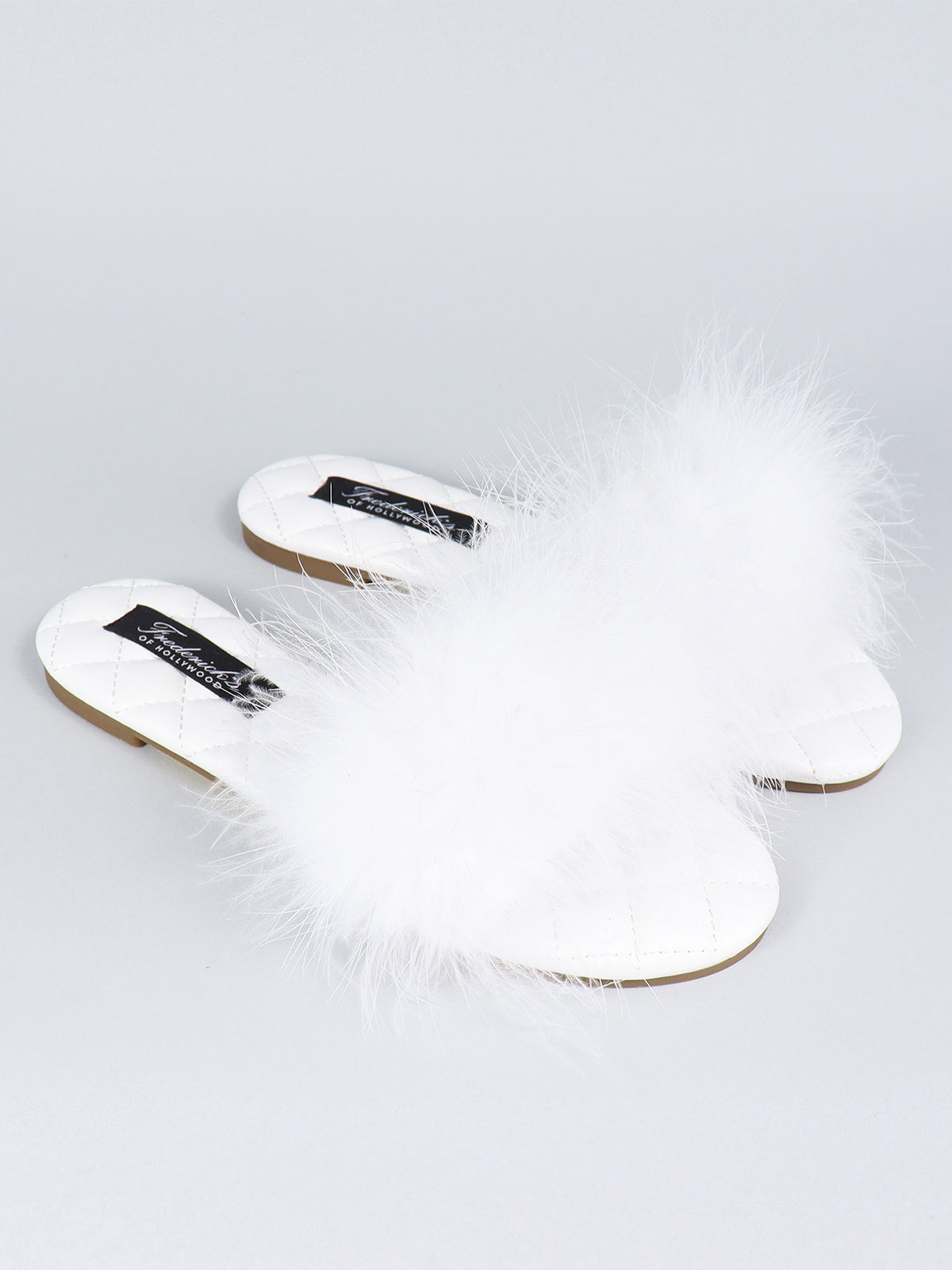 Maxim Feather Flat Sandal - White