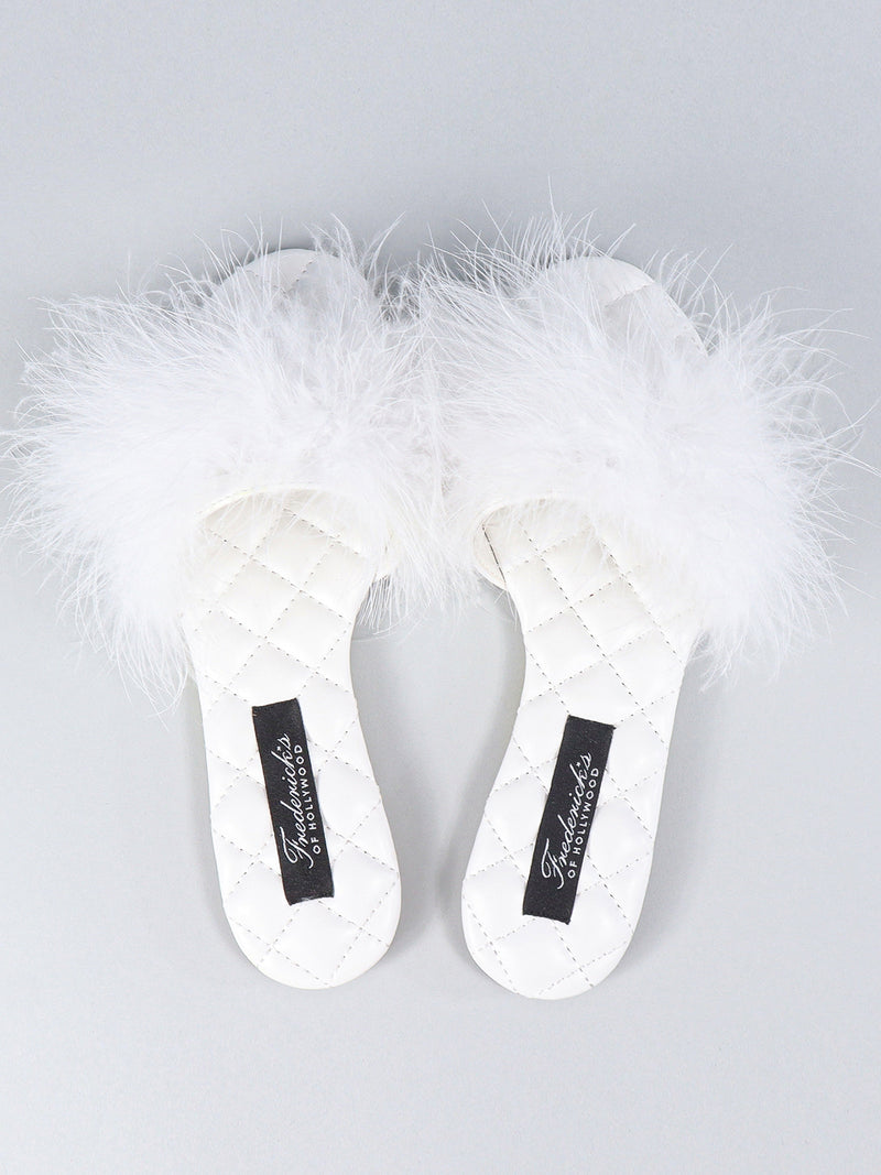 Maxim Feather Flat Sandal - White