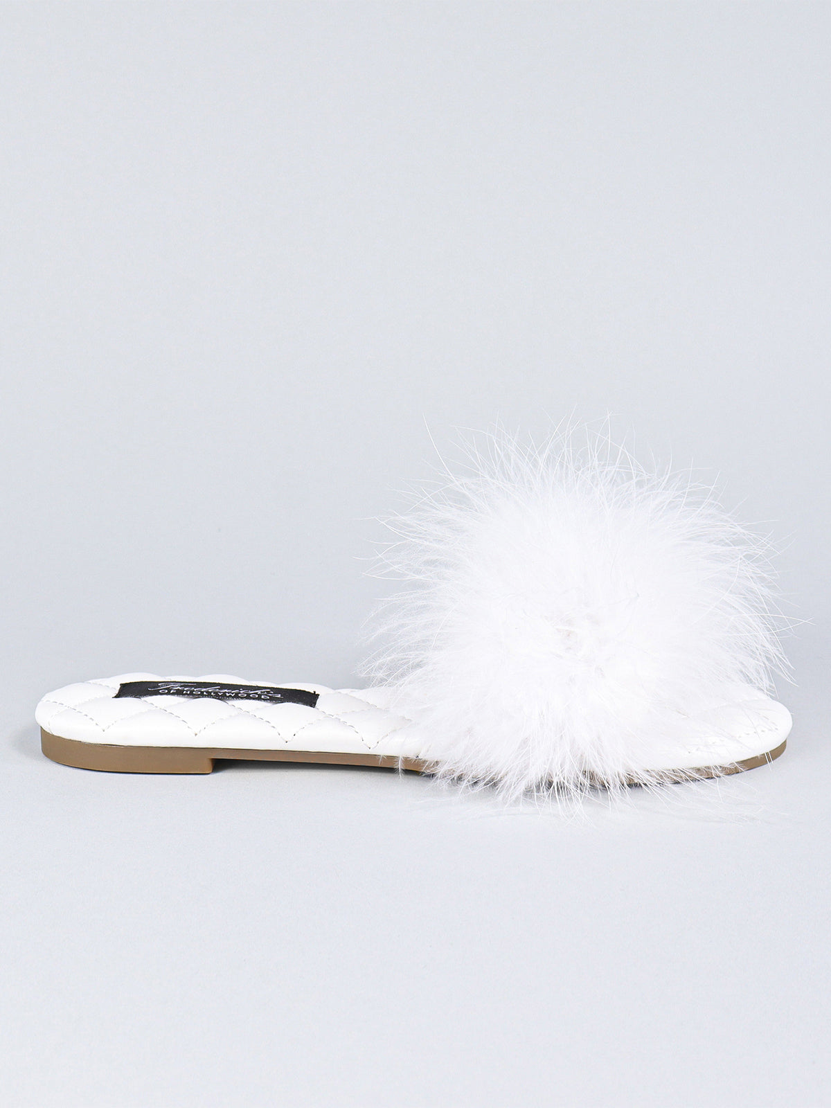 Maxim Feather Flat Sandal - White