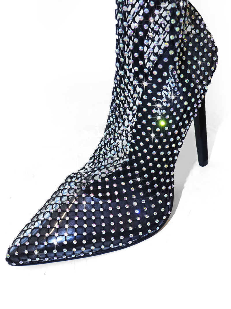 Sebrina Over The Knee Rhinestone Boots - Frederick's of Hollywood