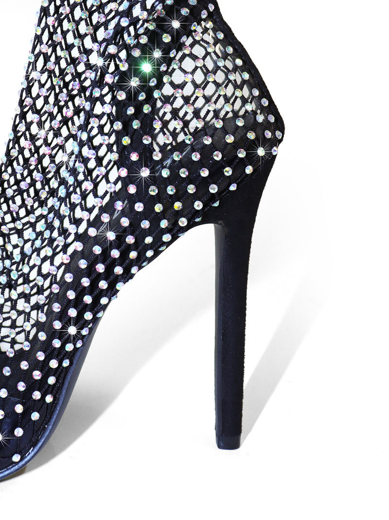 Sebrina Over The Knee Rhinestone Boots - Frederick's of Hollywood