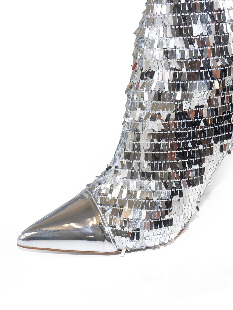 Vitoria Sequin Knee High Boots - Frederick's of Hollywood