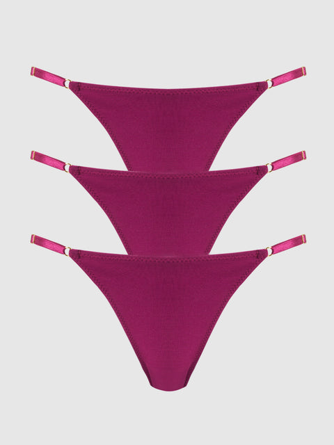 Bailey Stretch Cotton Bikini 3 Pack - Frederick's of Hollywood