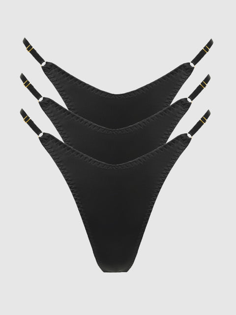 Rising Star Liquid Satin Thong 3 Pack - Frederick's of Hollywood