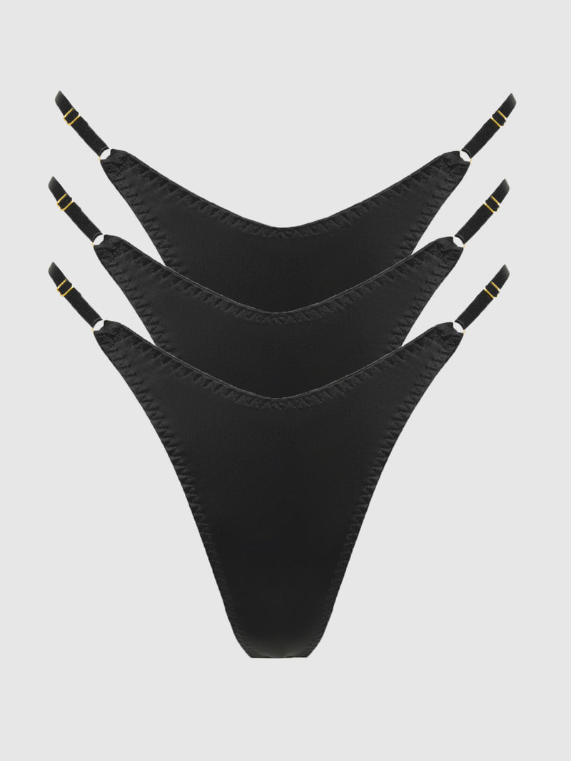 Rising Star Liquid Satin Thong 3 Pack - Frederick's of Hollywood