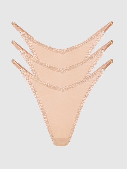 Rising Star Liquid Satin Thong 3 Pack - Frederick's of Hollywood