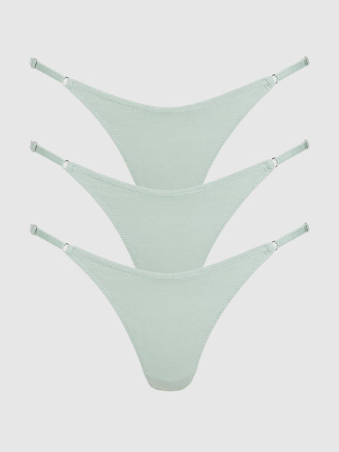 Bailey Stretch Cotton Thong 3 Pack - Frederick's of Hollywood