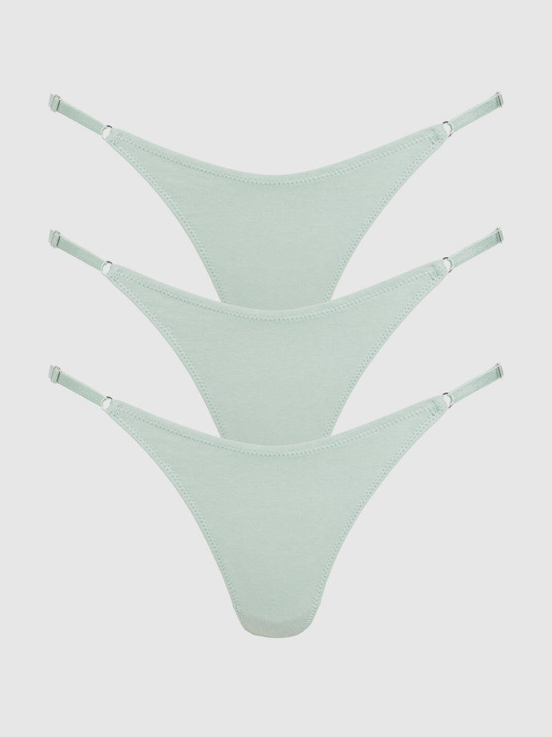 Bailey Stretch Cotton Thong 3 Pack - Frederick's of Hollywood