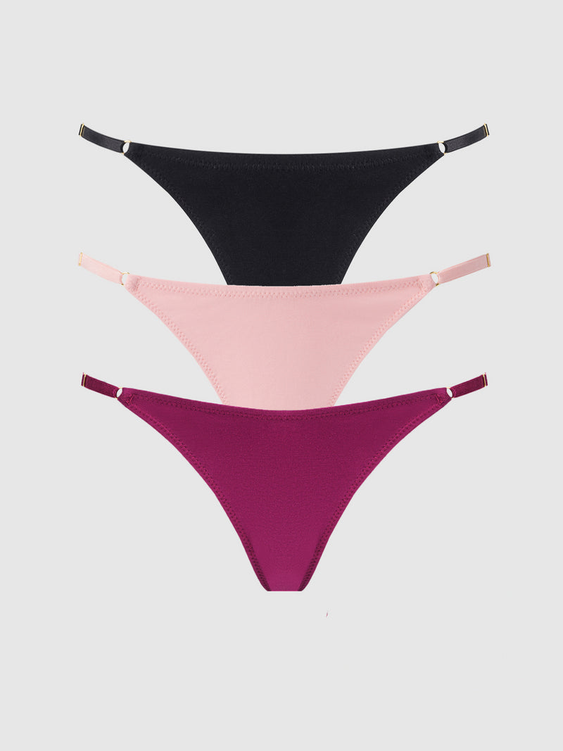 Bailey Stretch Cotton Thong 3 Pack - Frederick's of Hollywood