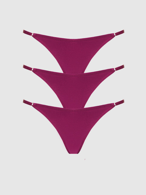Bailey Stretch Cotton Thong 3 Pack - Frederick's of Hollywood