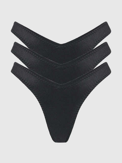 Rising Star Liquid Satin Tanga 3 Pack - Frederick's of Hollywood