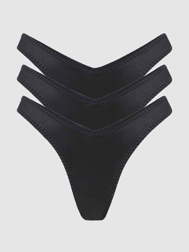 Rising Star Liquid Satin Tanga 3 Pack - Frederick's of Hollywood
