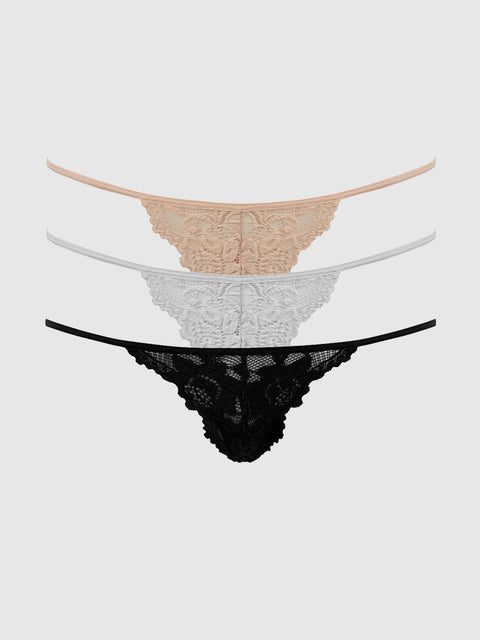 Jessica Lace Mini G-String 3 Pack - Frederick's of Hollywood