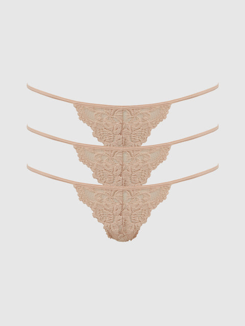 Jessica Lace Mini G-String 3 Pack - Frederick's of Hollywood