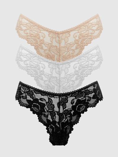 Jessica Lace Tanga 3 Pack - Frederick's of Hollywood