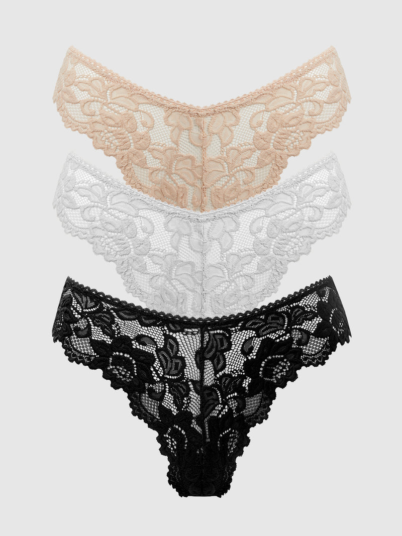 Jessica Lace Tanga 3 Pack - Frederick's of Hollywood