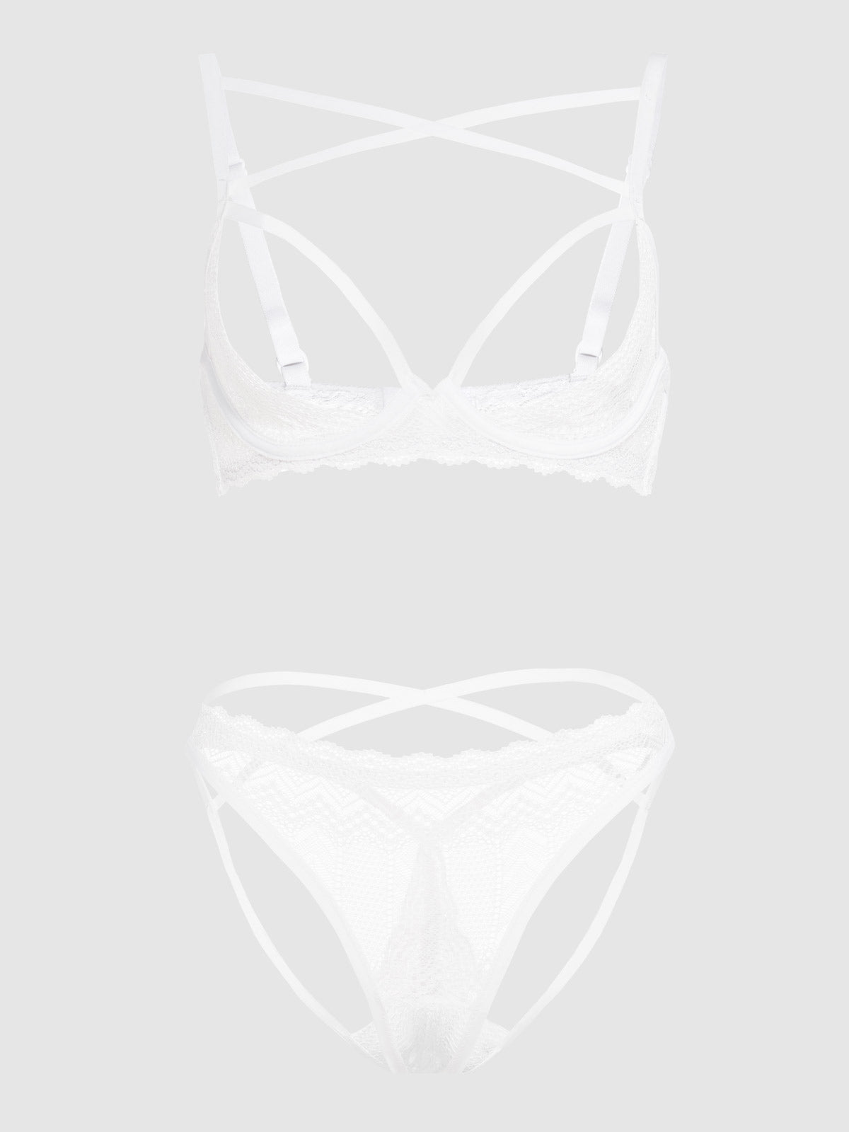 Rayna Strappy Open Cup Bra Set - Fredericks of Hollywood