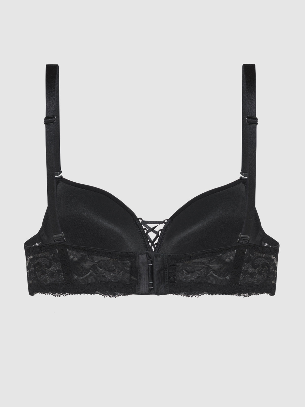 Frederick's of Hollywood Black Satin Underwire Bra size 40DD - $9