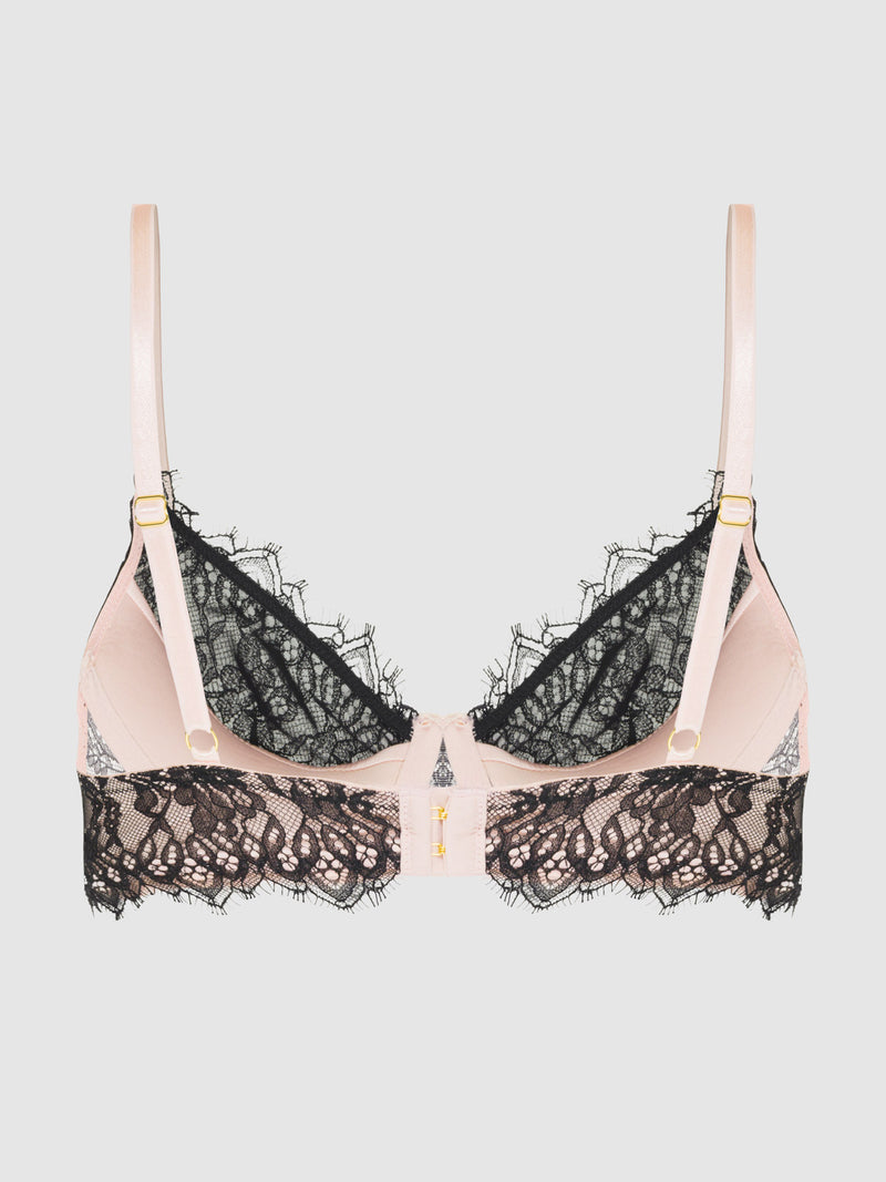 Rosalind Lace Cup Bra With Satin Half Cup - Fredericks of Hollywood