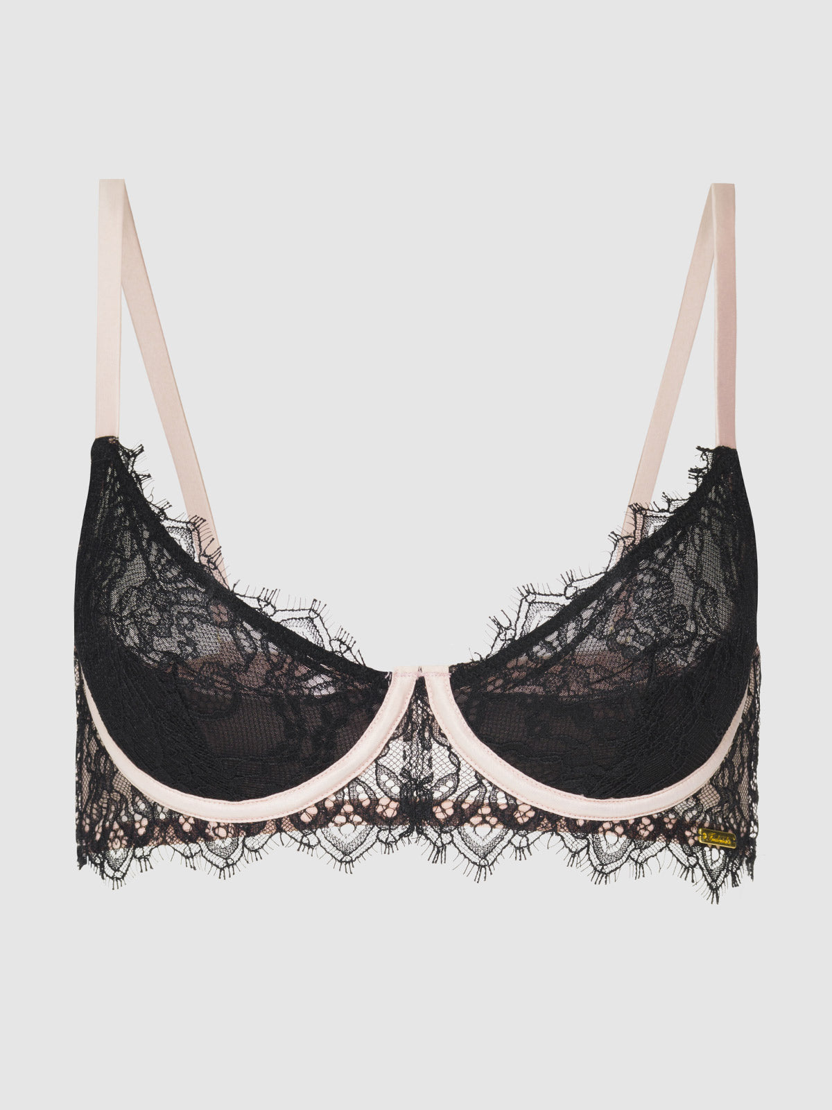Rosalind Lace Cup Bra With Satin Half Cup - Fredericks of Hollywood