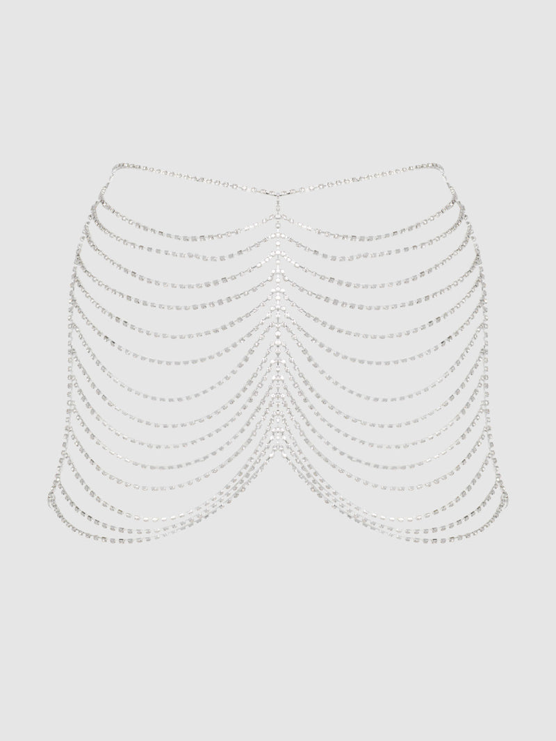 Ziggy Draped Rhinestone Skirt - Fredericks Of Hollywood