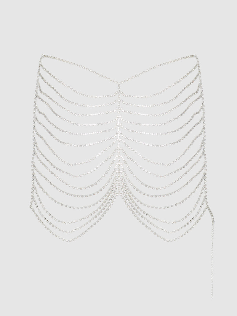 Ziggy Draped Rhinestone Skirt - Fredericks Of Hollywood
