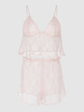 Rosalind Lace & Satin Trimmed Sleep Cami & Shortie - Fredericks of Hollywood