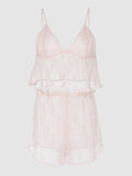 Rosalind Lace & Satin Trimmed Sleep Cami & Shortie - Fredericks of Hollywood