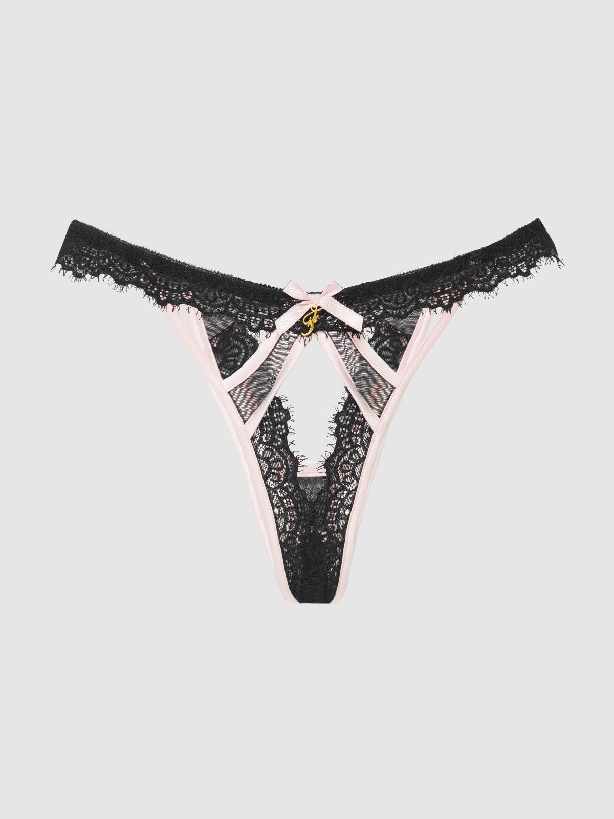 Rosalind Satin & Lace Trim High-Waist Tanga - Fredericks of Hollywood
