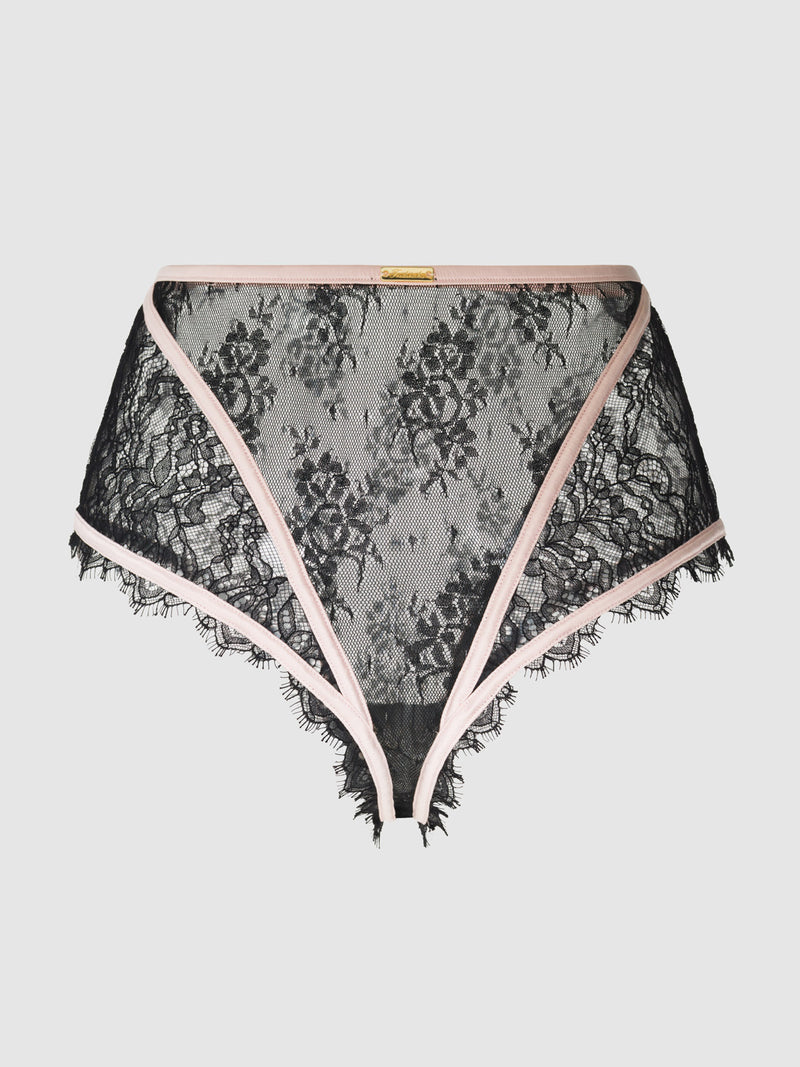 Rosalind Lace & Satin High-Waist Cheeky - Fredericks of Hollywood