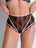 Rosalind Lace & Satin High Waist Cheeky - Fredericks of Hollywood