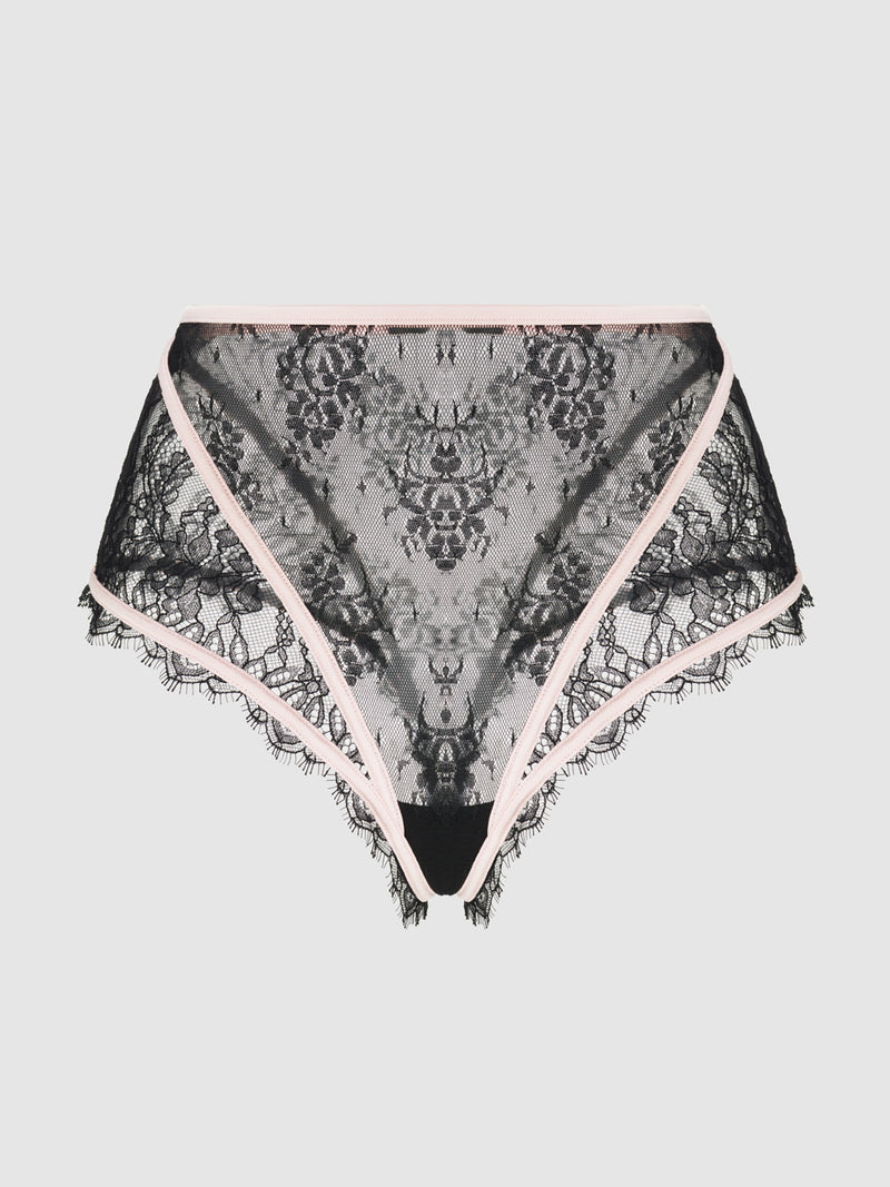 Rosalind Lace & Satin High-Waist Cheeky - Fredericks of Hollywood