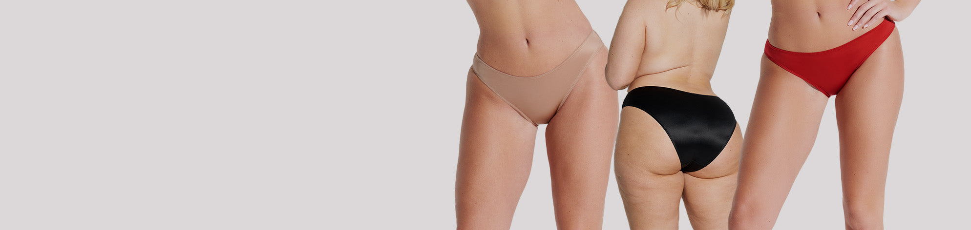  3 women wearing satin underwear