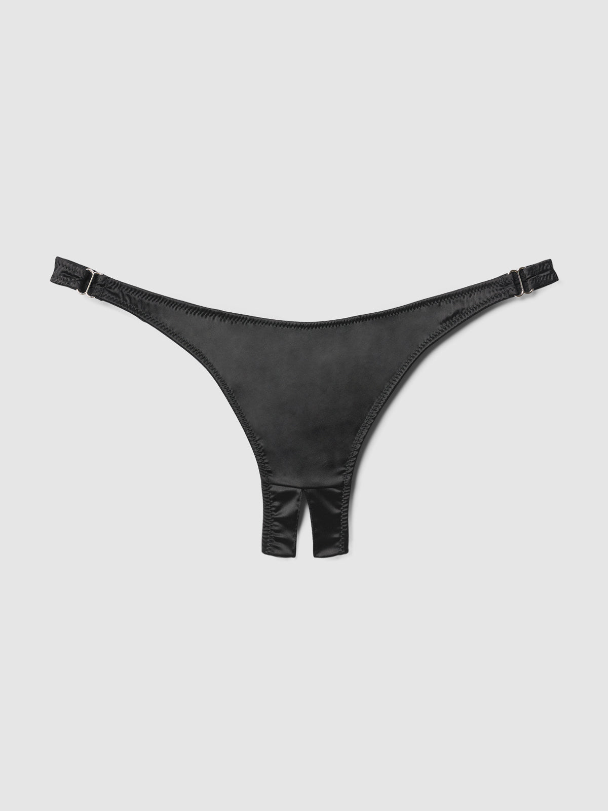 Petra Crotchless Satin Tanga - Fredericks of Hollywood