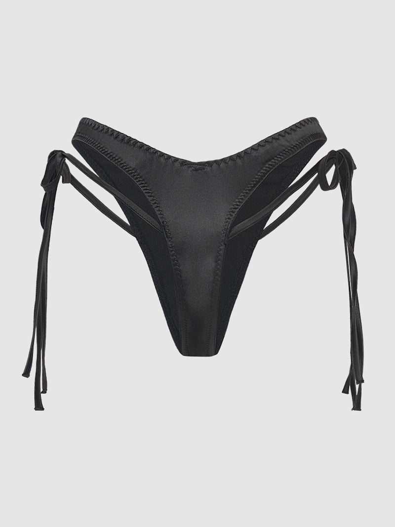 Petra Tie Up Satin Tanga - Fredericks of Hollywood