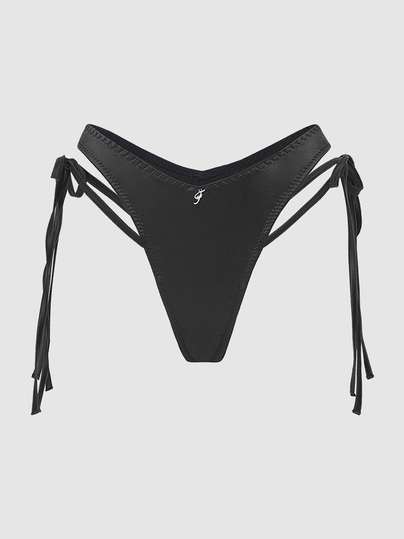 Petra Tie Up Satin Tanga - Fredericks of Hollywood