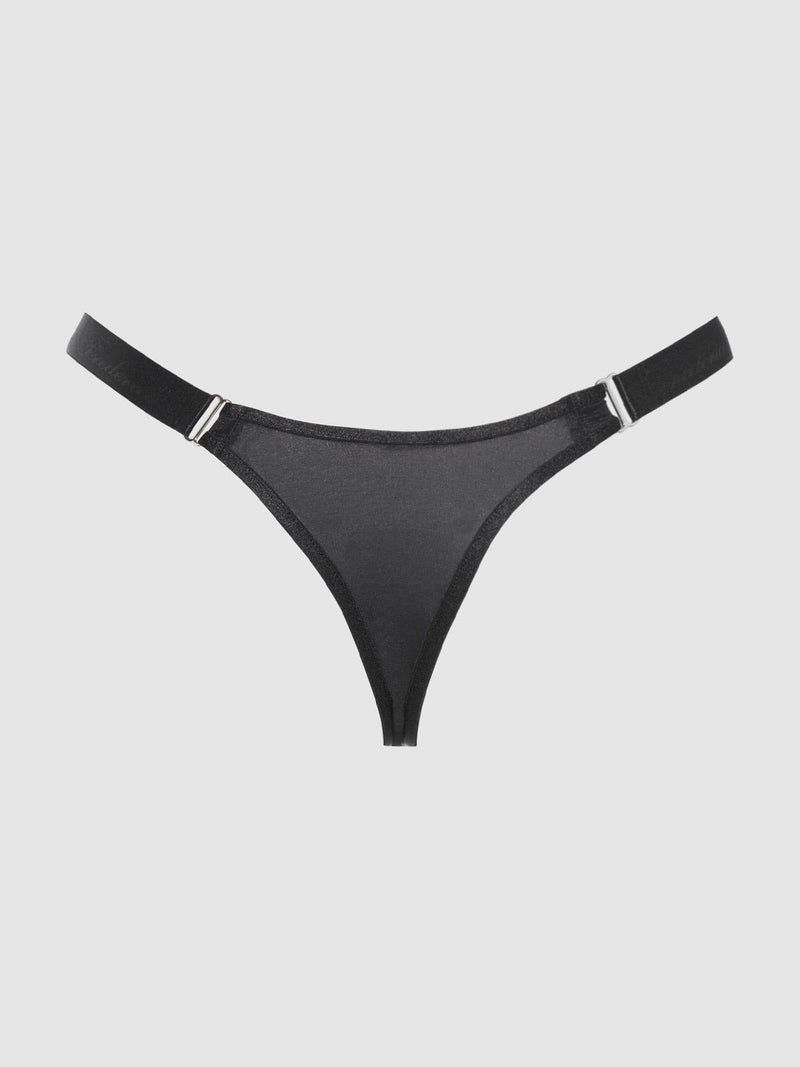 Pia Elastic Side Mesh Thong - Fredericks of Hollywood